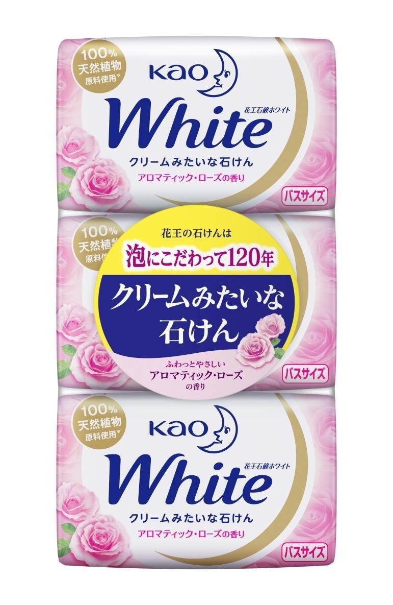 KAO WHITE SOAP AROMATIC ROSE 130g 3PACKS